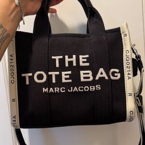 Marc Jacobs Jacquard Tote Black and Cream Canvas 'The Tote Bag'